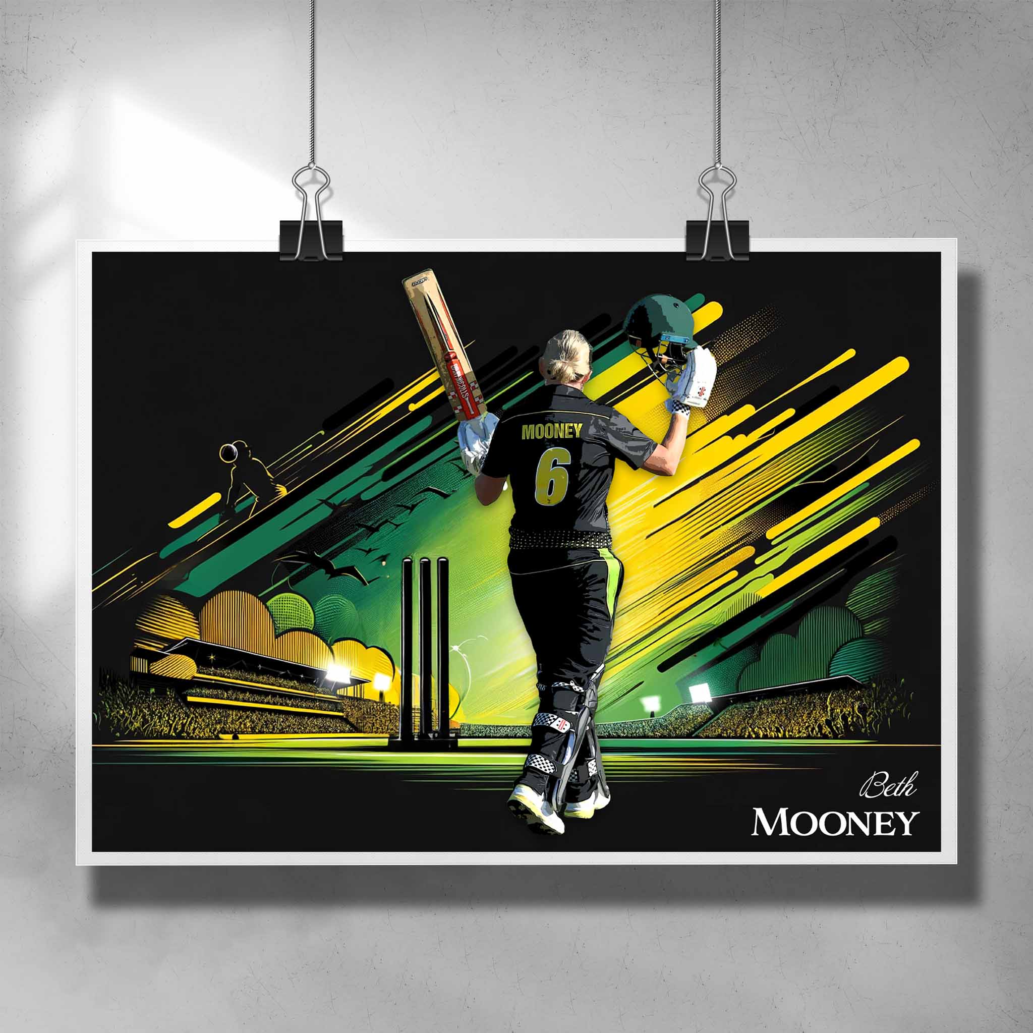 Beth Mooney Poster from the Australian women's cricket team.