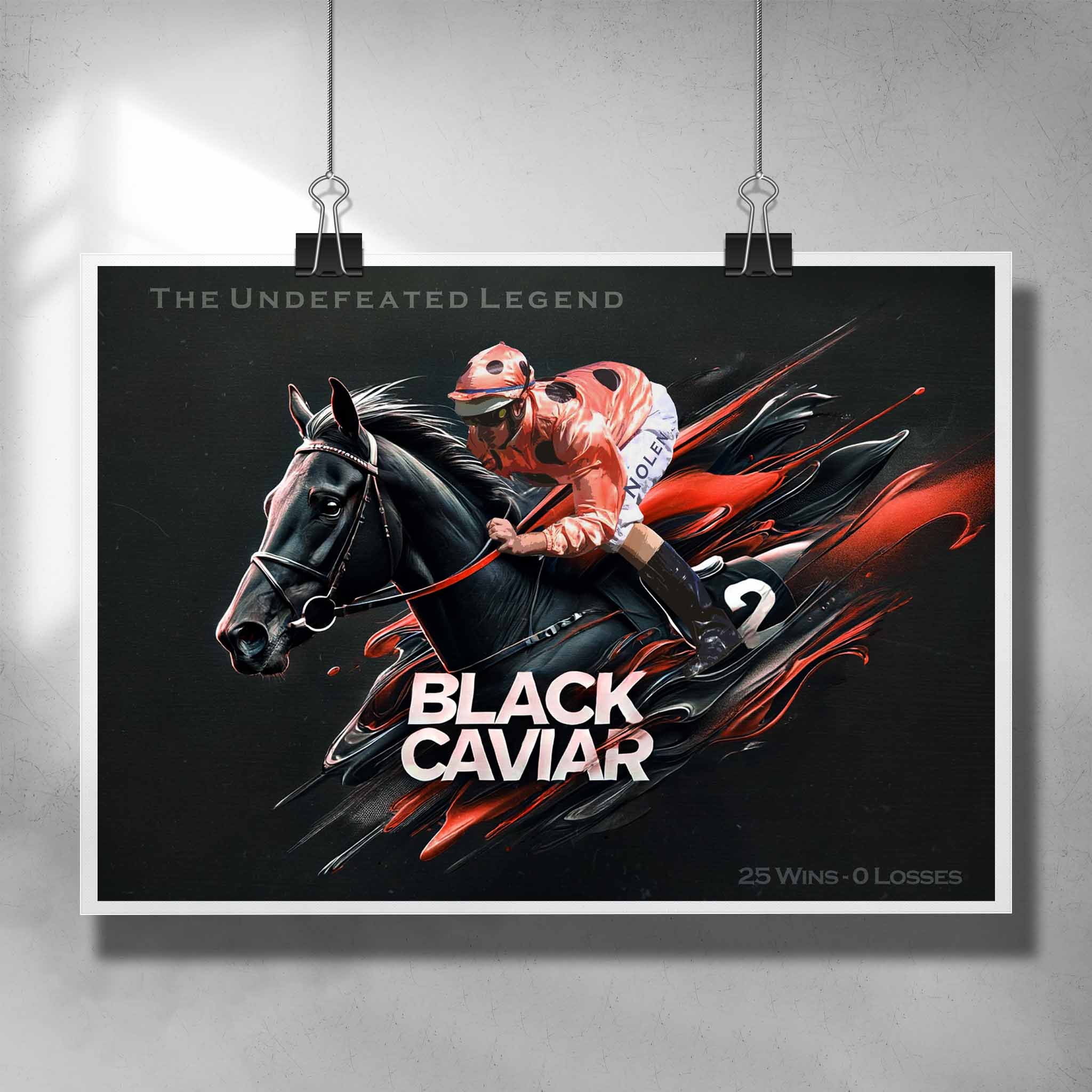 Unique horse racing poster by Sports Cave, featuring Black Caviar from the Peter Moody Stable.