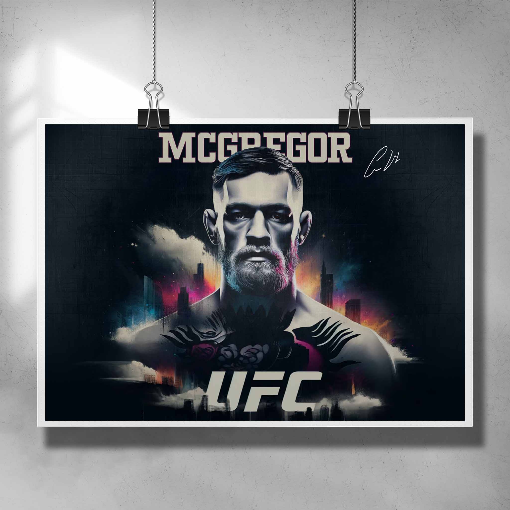 Unique UFC poster by Sports Cave featuring the notorious Conor Mcgregor.