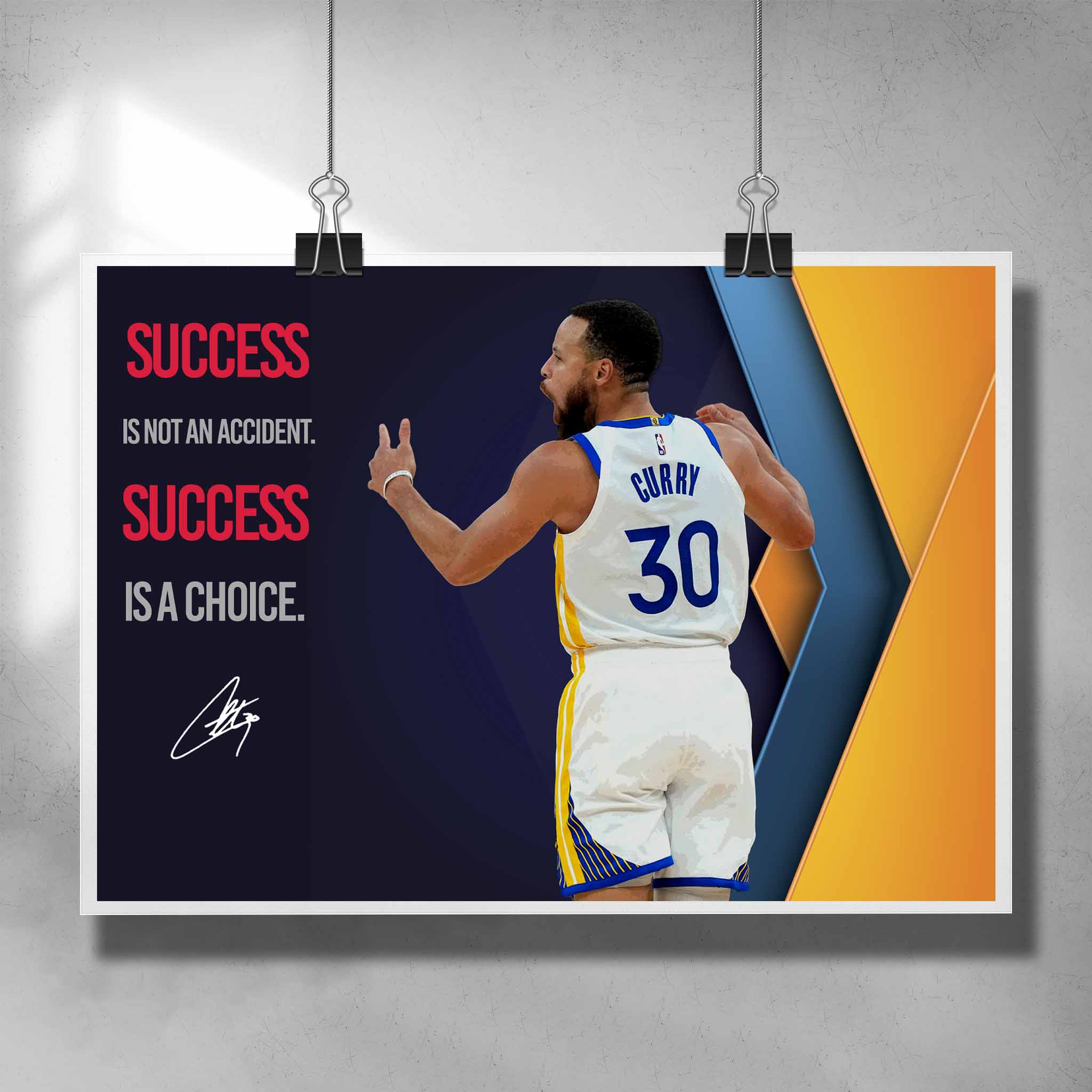 Motivational NBA Poster by Sports Cave, featuring Stephen Curry.