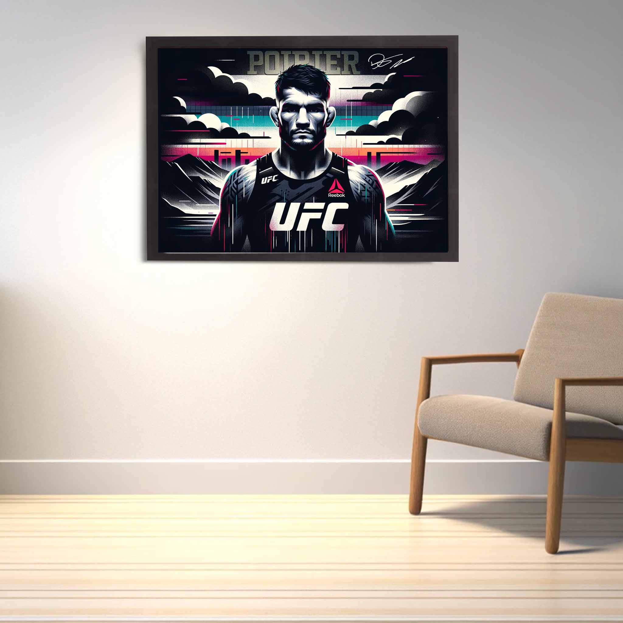 Dustin Poirier UFC Home Decor on Display in a MMA Fans House.