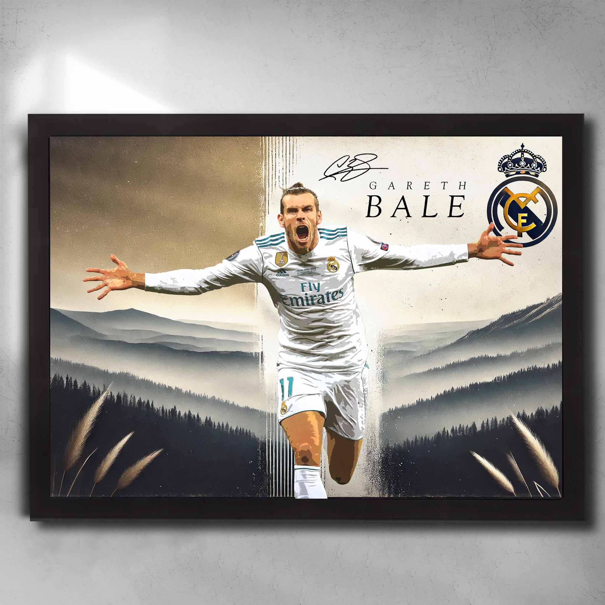 Black framed Gareth Bale Real Madrid Art by Sports Cave.