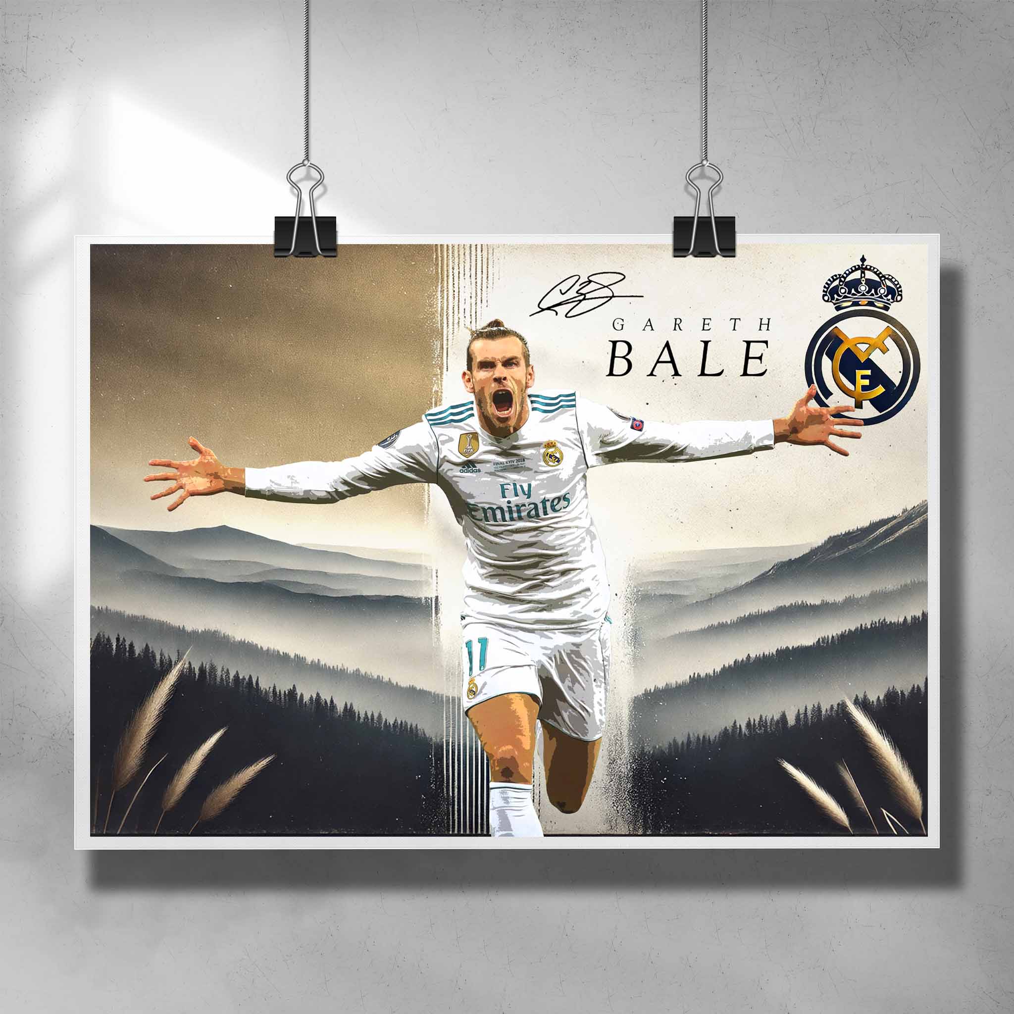 Limited-Edition Gareth Bale Real Madrid Signed Poster by Sports Cave.