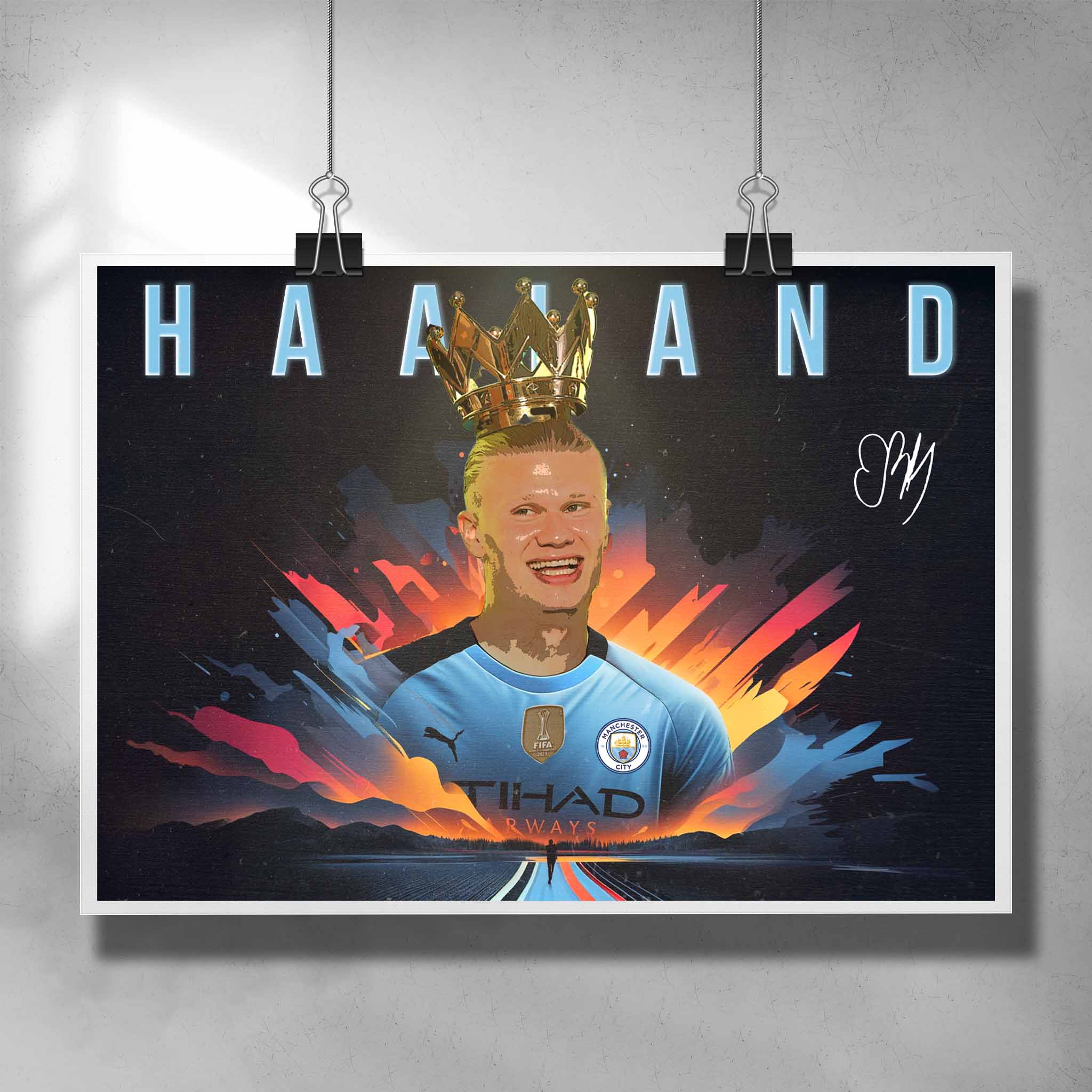 King Erling Haaland Signed Poster by Sports Cave.