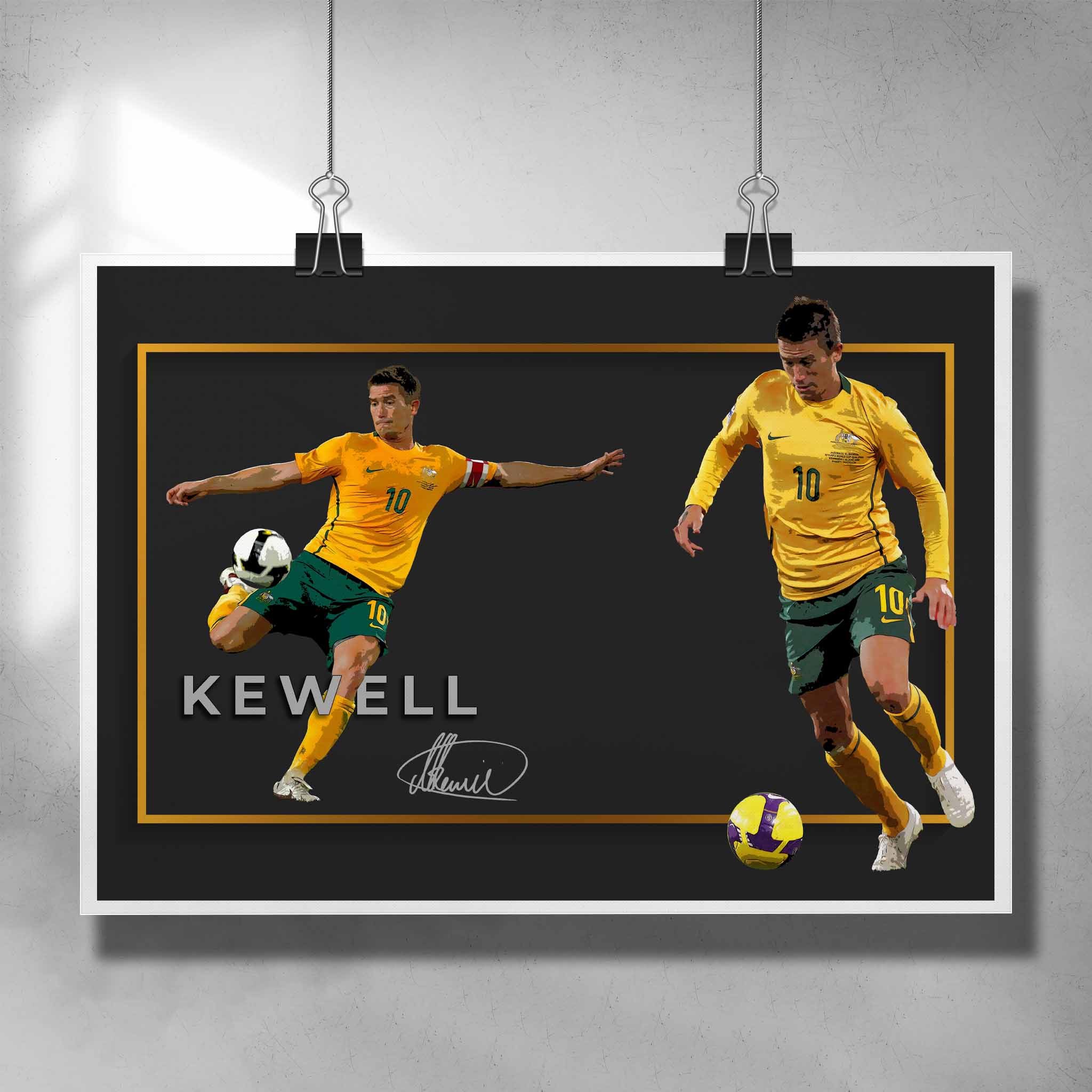 Soccer poster by Sports Cave, featuring Australian Socceroo's legend Harry Kewell.