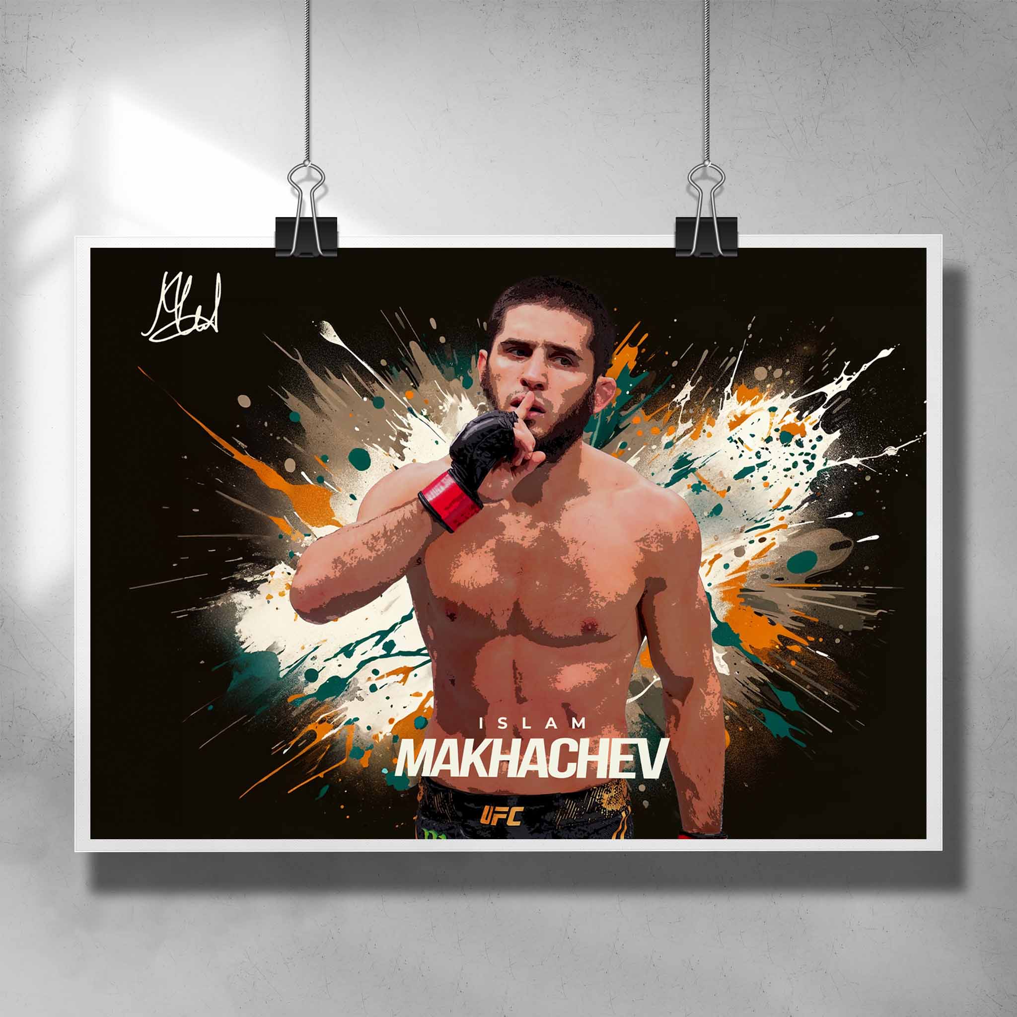 Islam Makhachev UFC Signed Poster by Sports Cave.