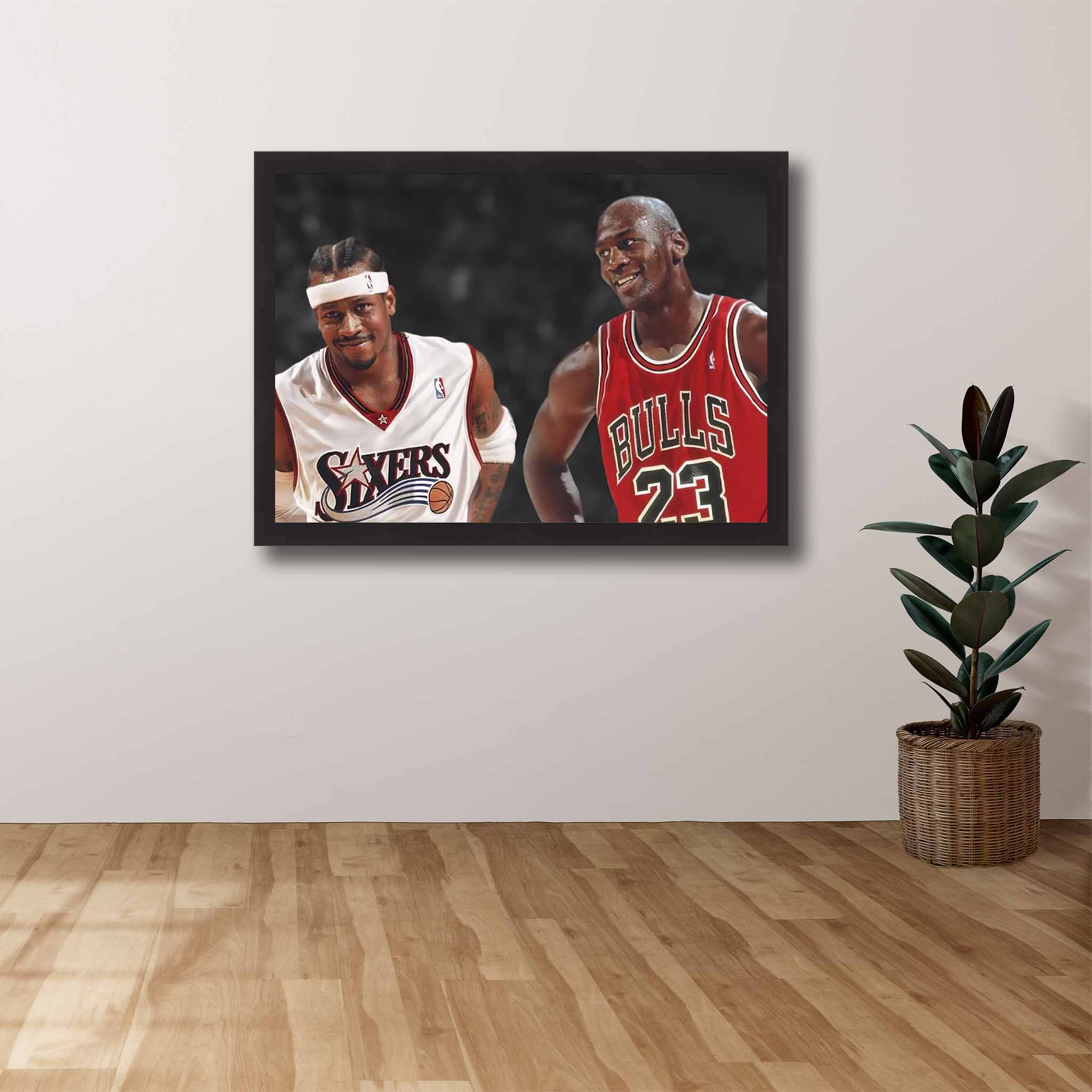 Iverson & Jordan Goat Art poster by Sports Cave displayed on a wall, demonstrating how the artwork complements room decor and enhances the living space.