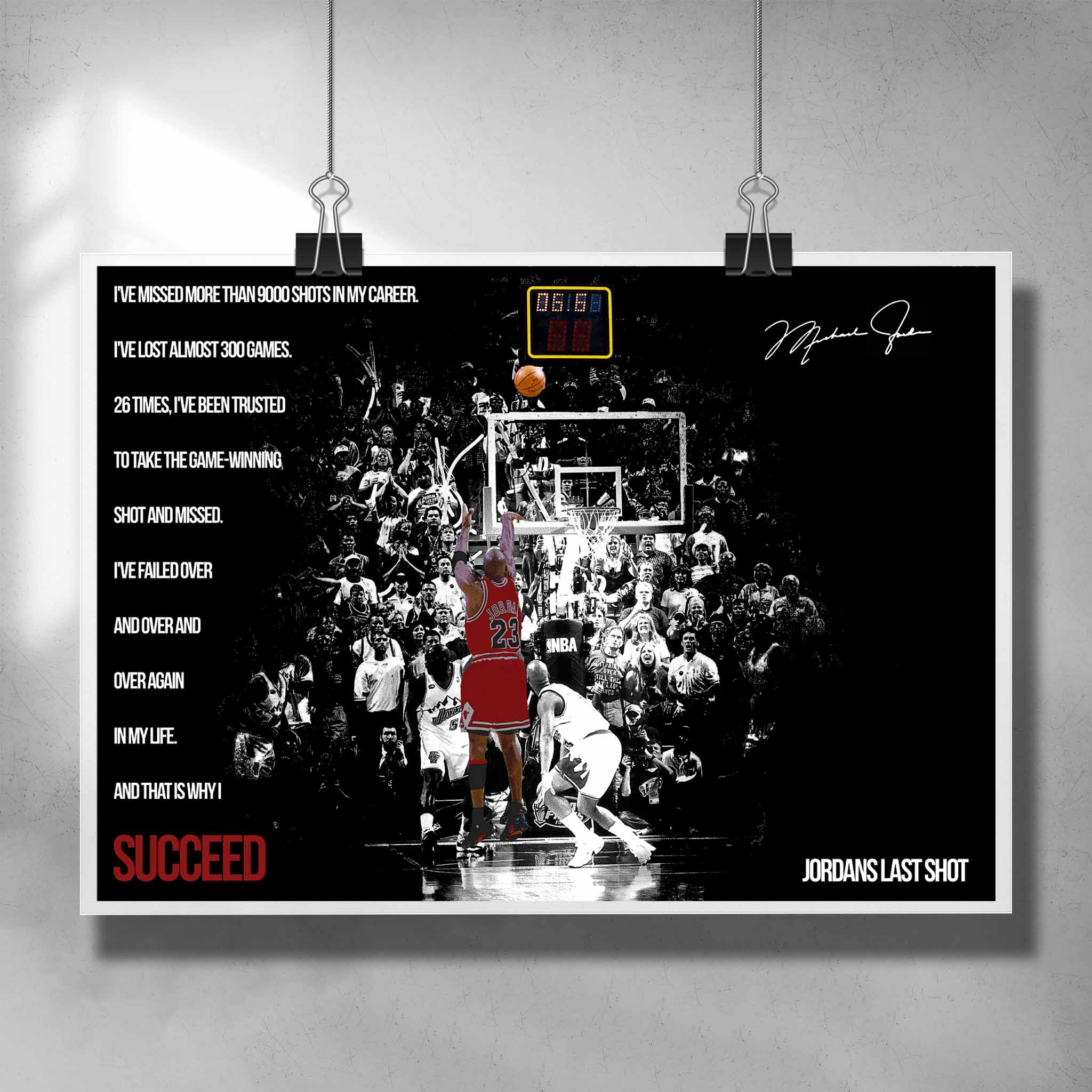 Michael Jordans Last Shot Poster by Sports Cave.