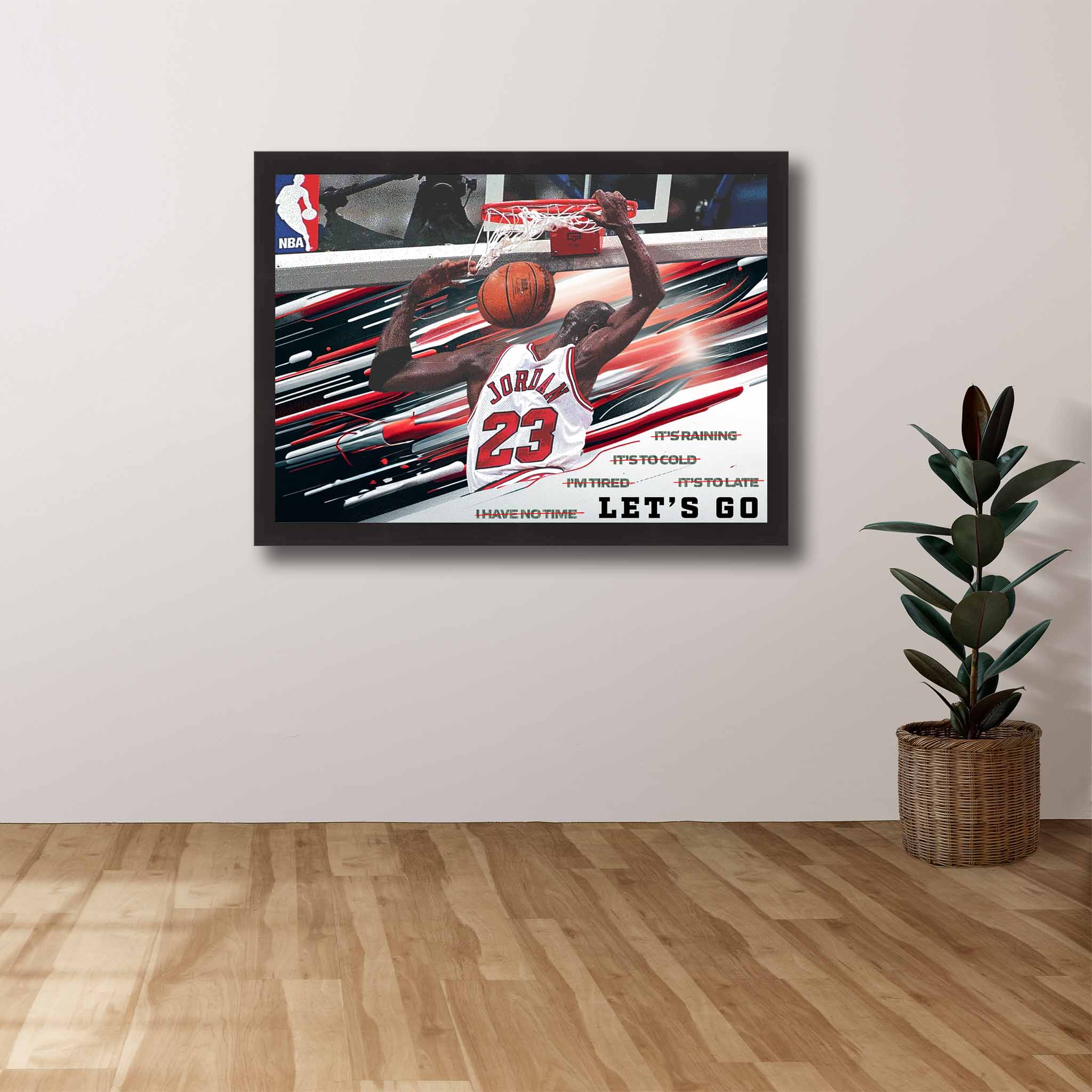 Framed Michael Jordan Art with quote. 