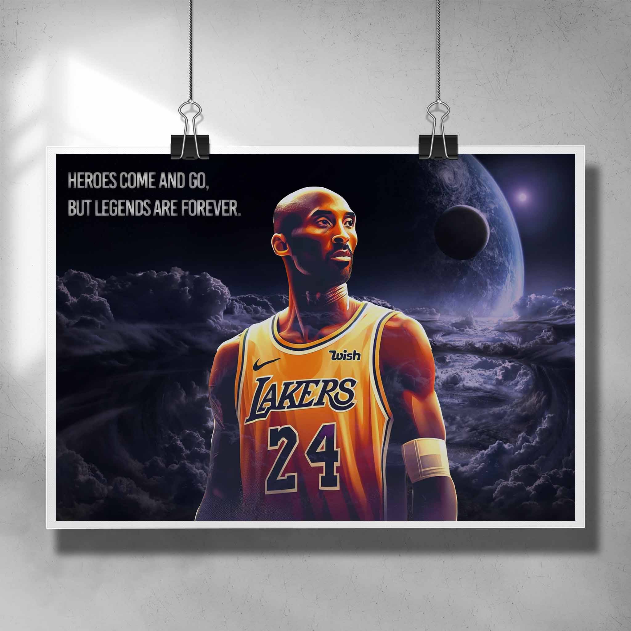 Bryant from the Las Angeles Lakers - Artwork by Sports Cave.