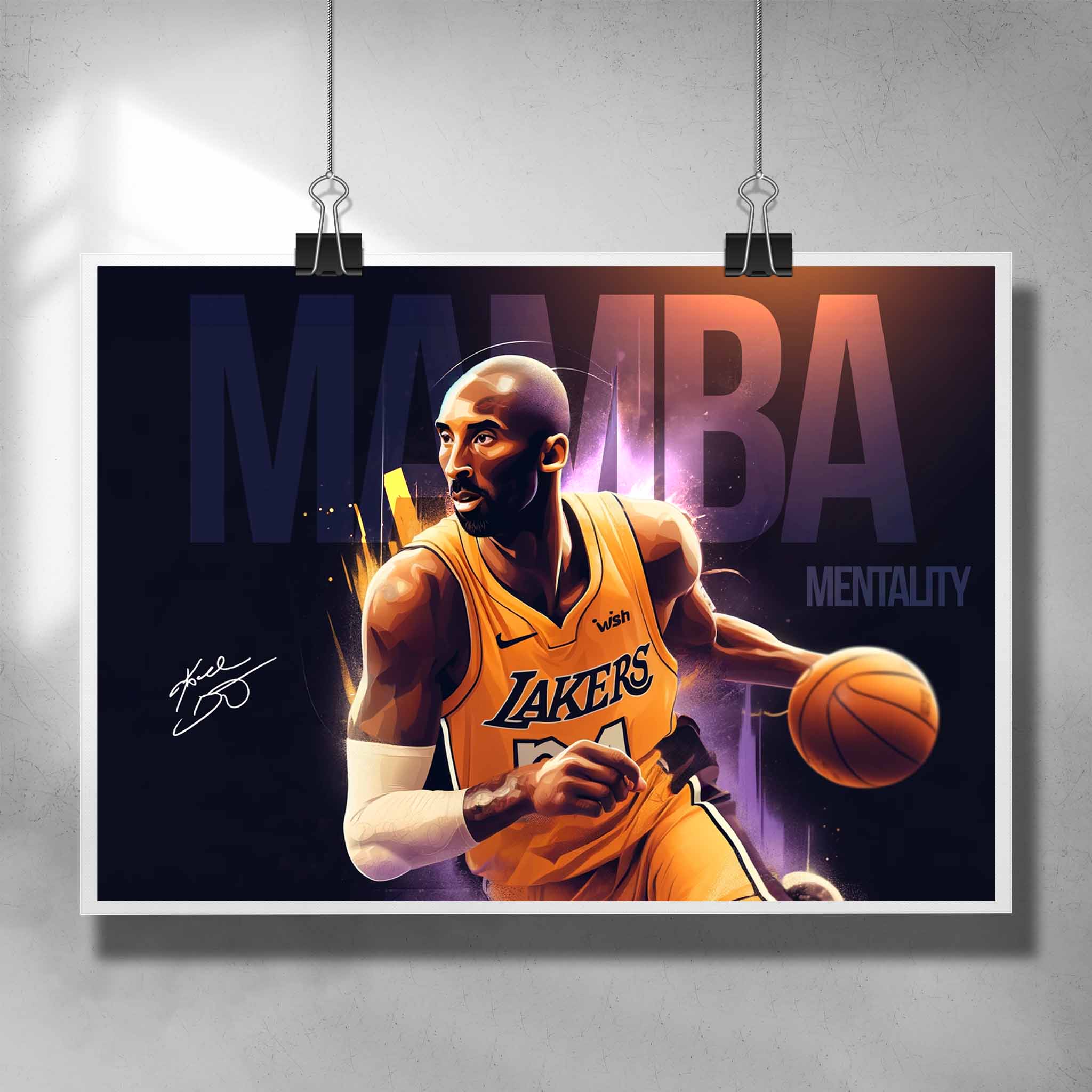 Kobe Bryant Poster, Mamba Mentality by Sports Cave.