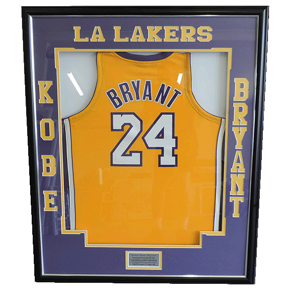 Kobe Bryant LA Lakers Jersey Framed by Sports Cave.