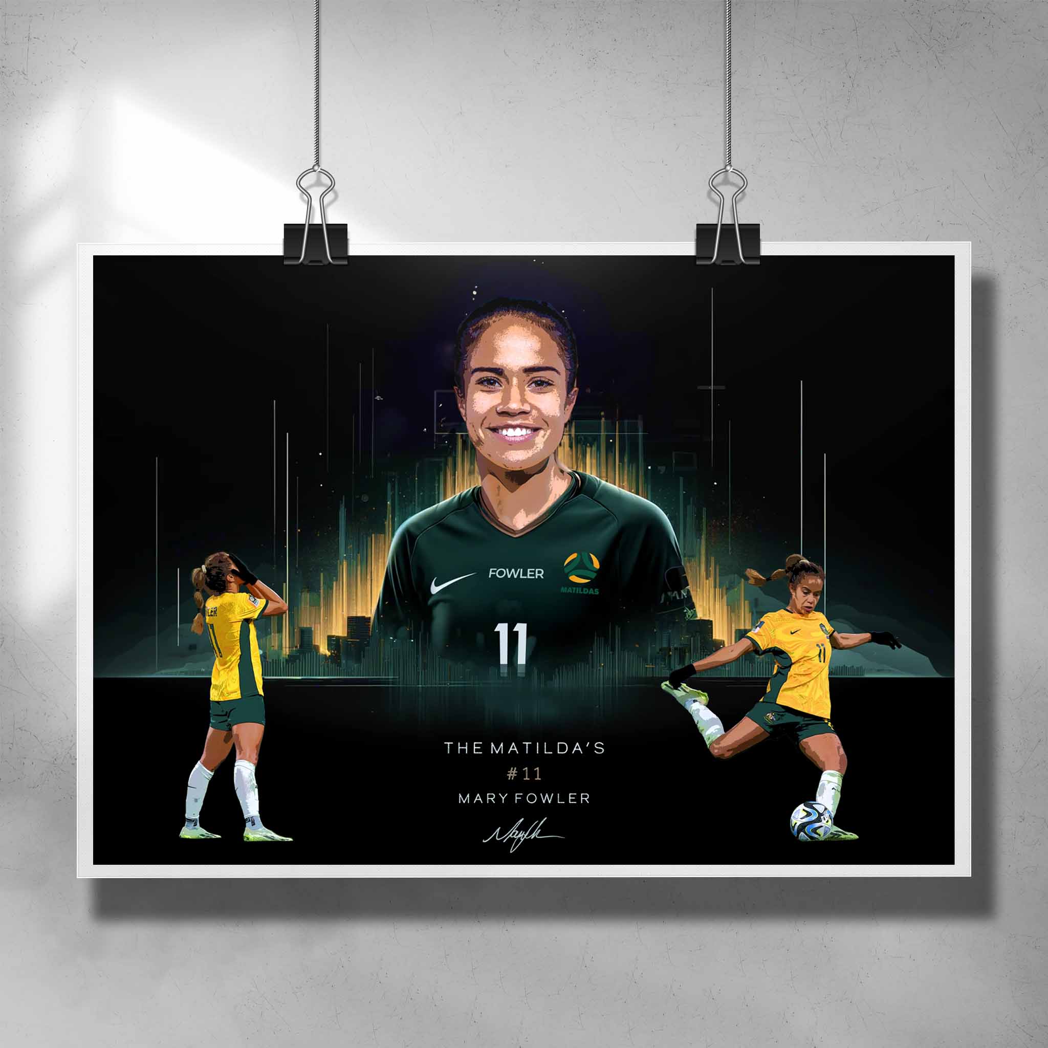 Mary Fowler Poster, Playing for Australian Matilda's by Sports Cave.