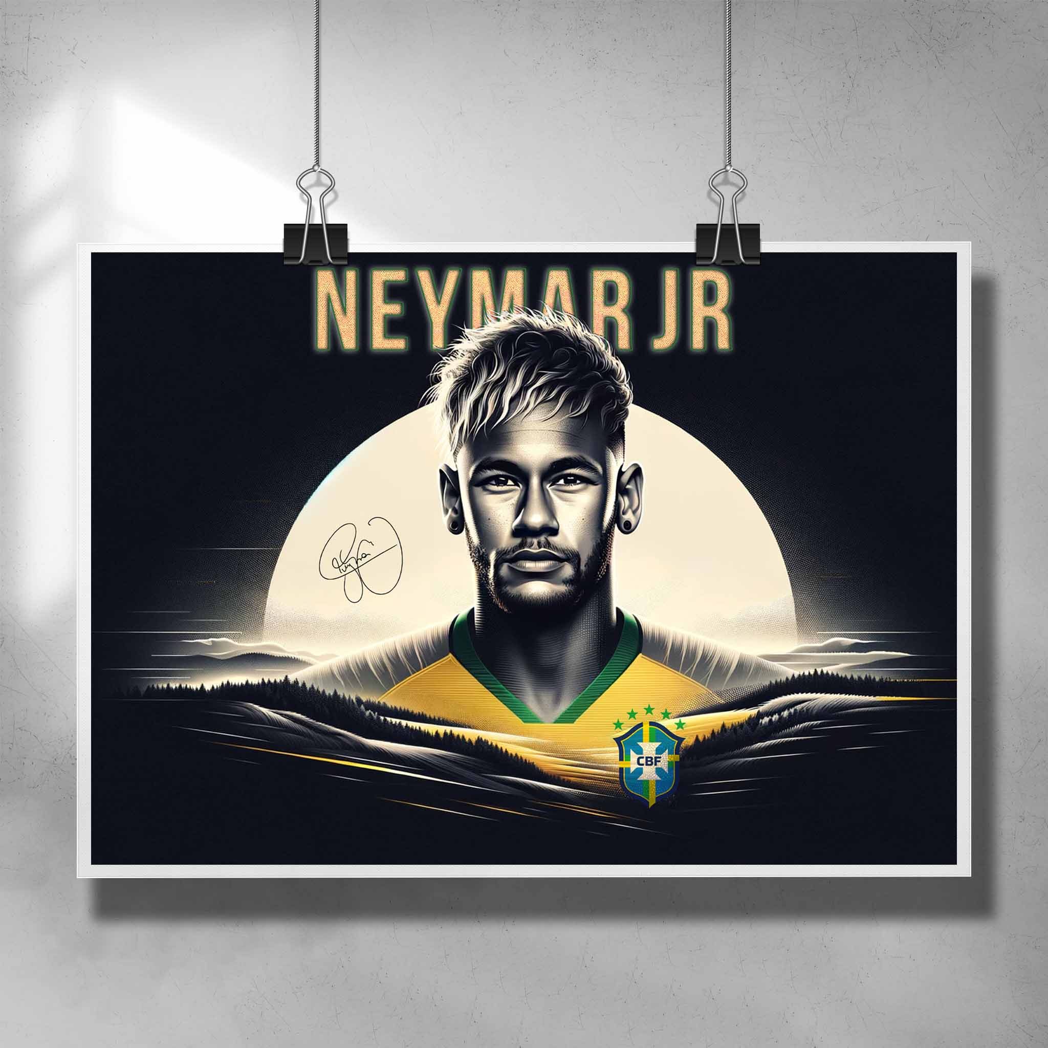 Neymar Jr Brazil Poster by Sports Cave.