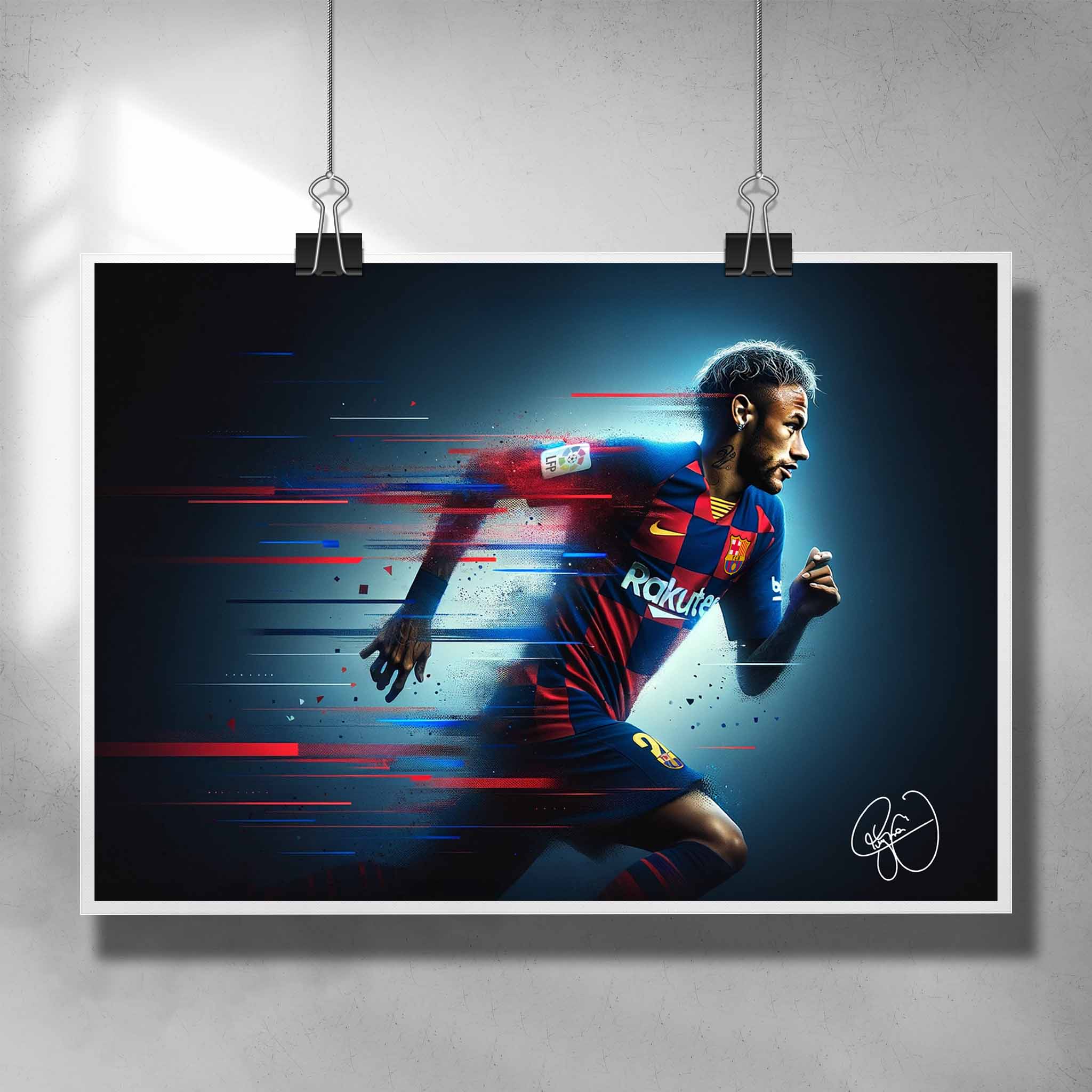 Signed Neymar Jr Poster Barcelona FC Jersey by Sports Cave.