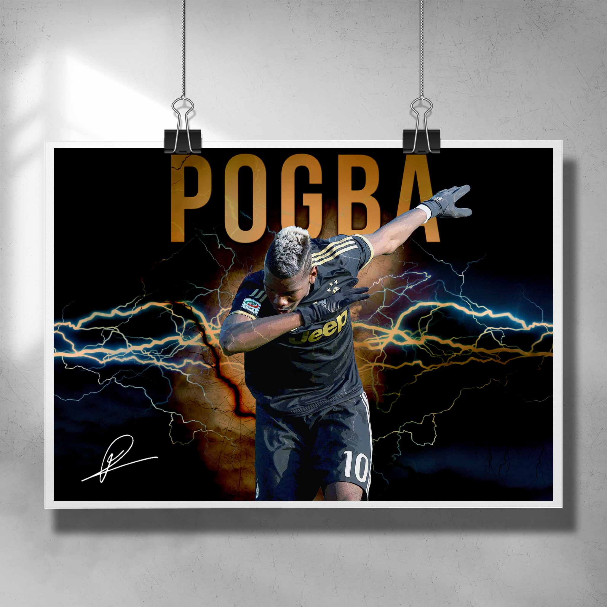 Paul Pogba Dab Celebration Poster - Premium Football Wall Art for Man Cave Decor by Sports Cave.