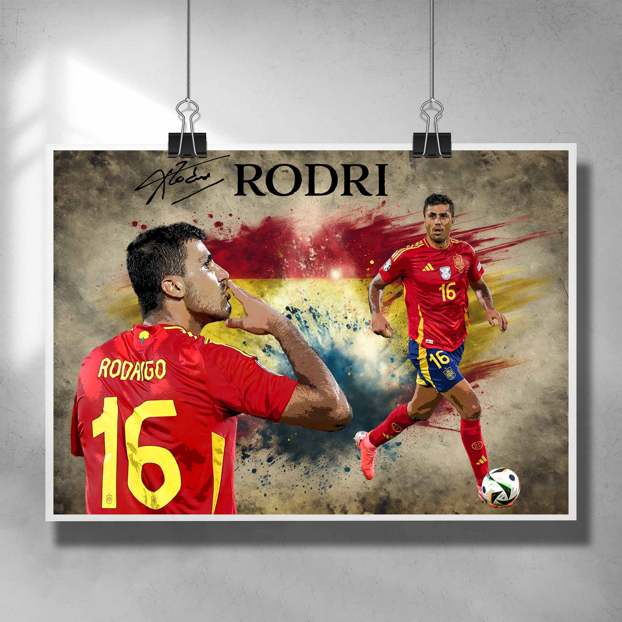 Signed Rodri Spain Soccer Poster by Sports Cave.