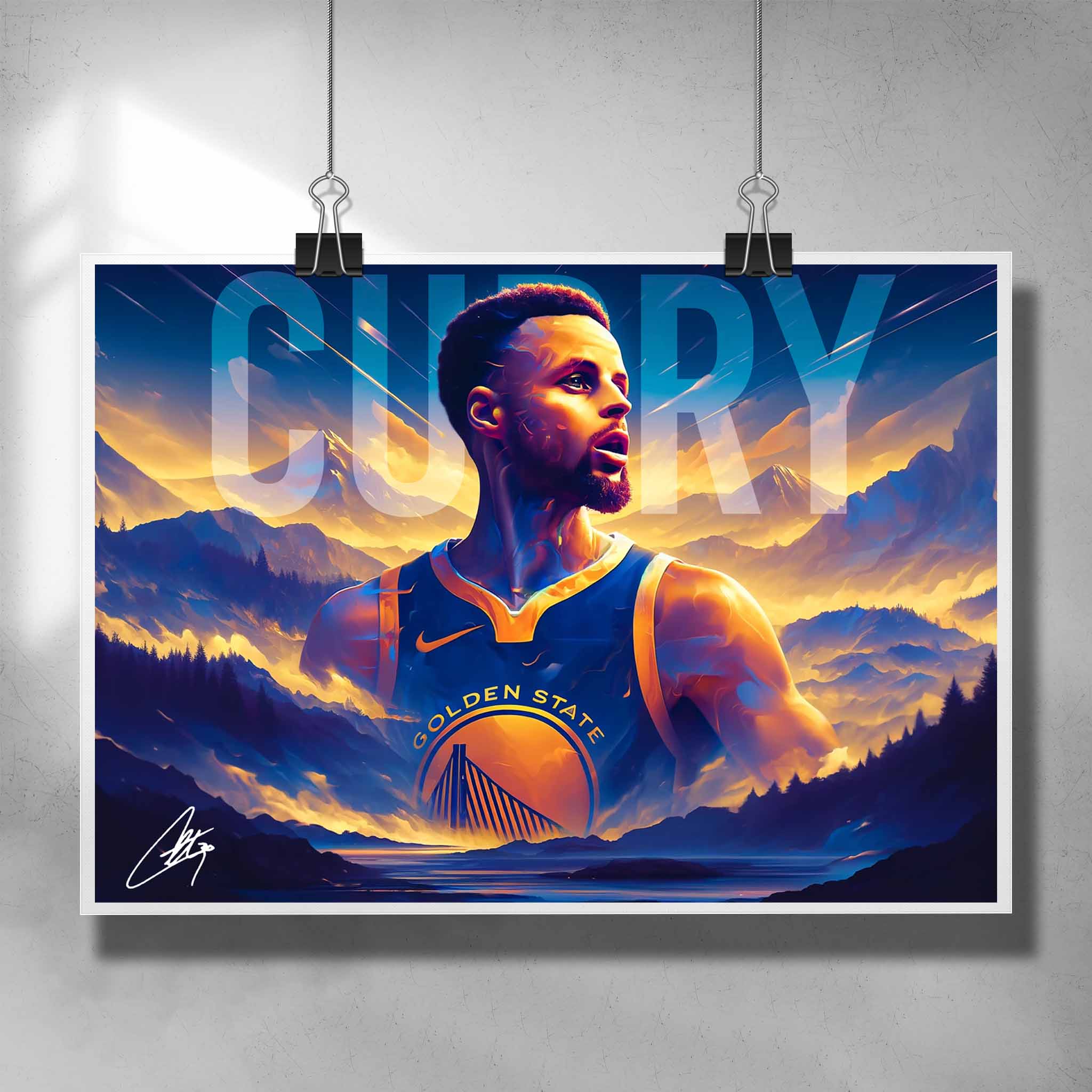 Stephen Curry Poster from the Golden State Warriors by Sports Cave.