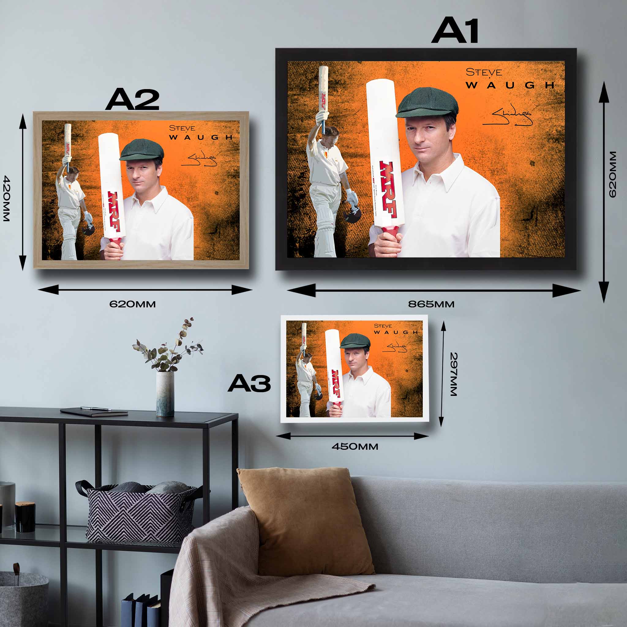 Steve Waugh Cricket Art Sports Cave