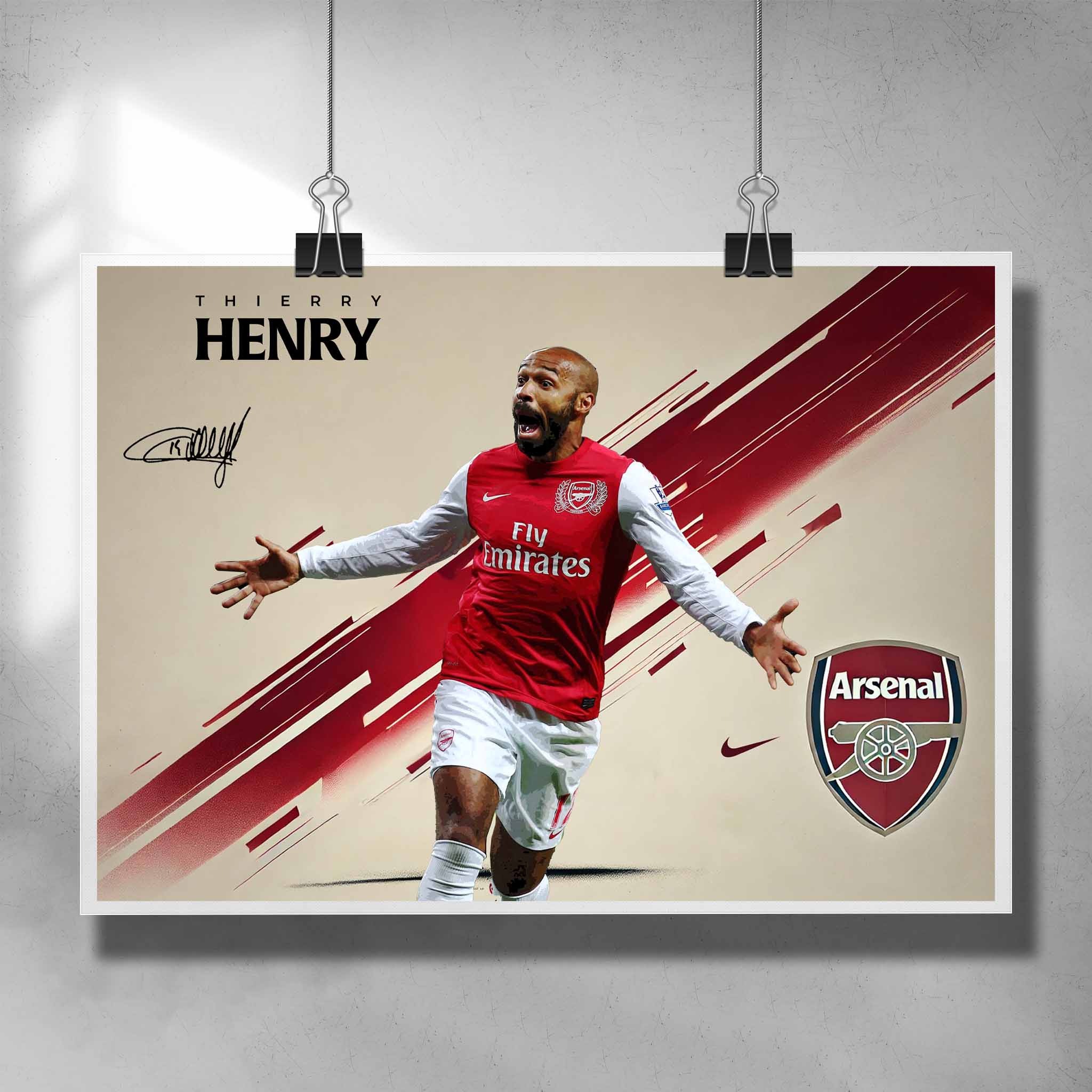 Thierry Henry Arsenal wall art poster by Sports Cave – iconic football poster for Gunners fans